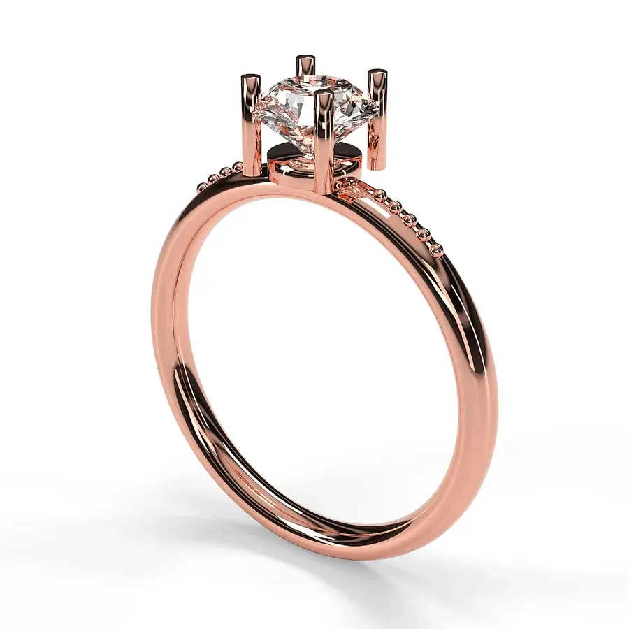 Sample ring rendered in rose gold