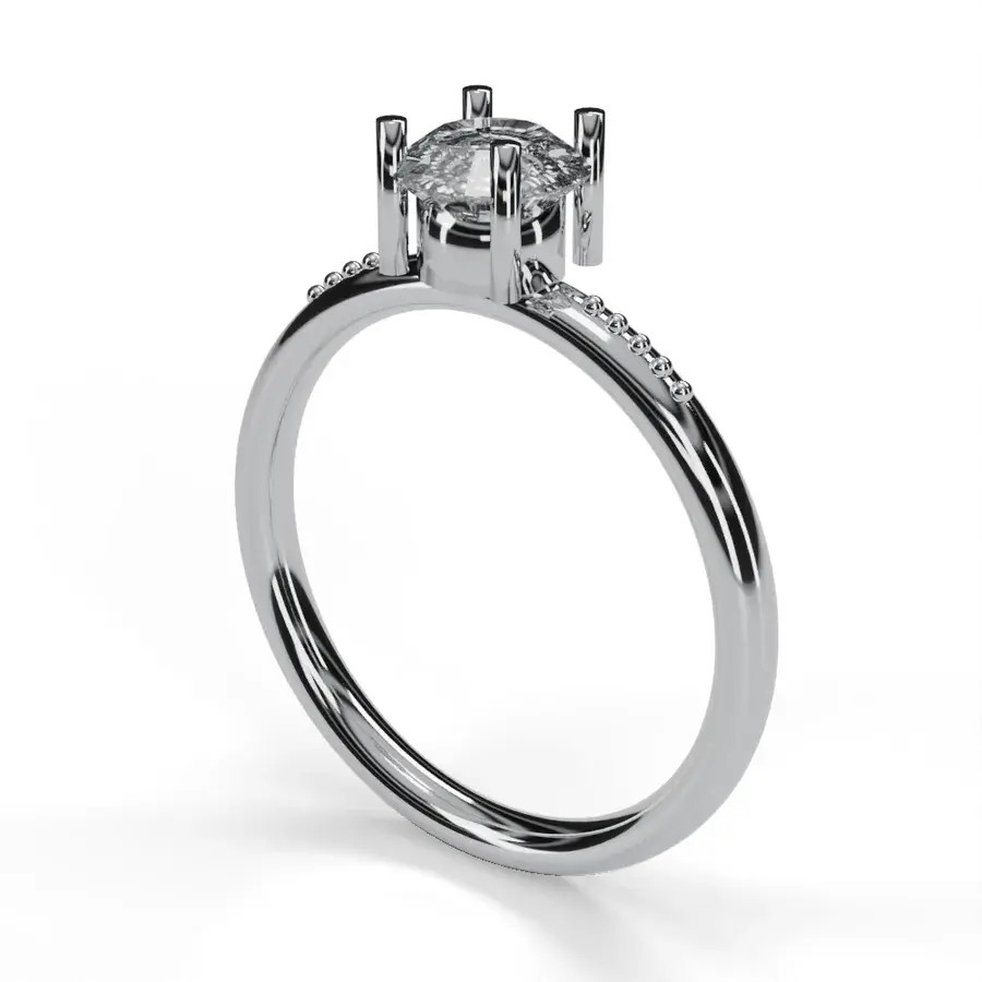 Sample ring rendered in white gold