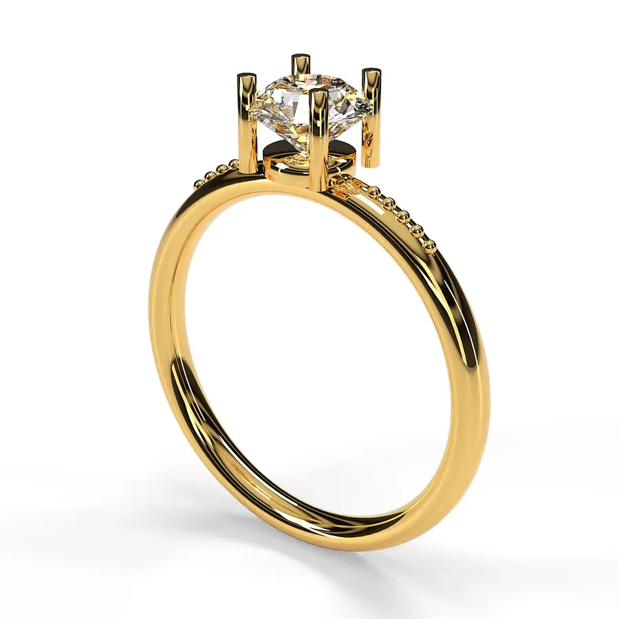 Sample ring, 3/4 view, yellow gold