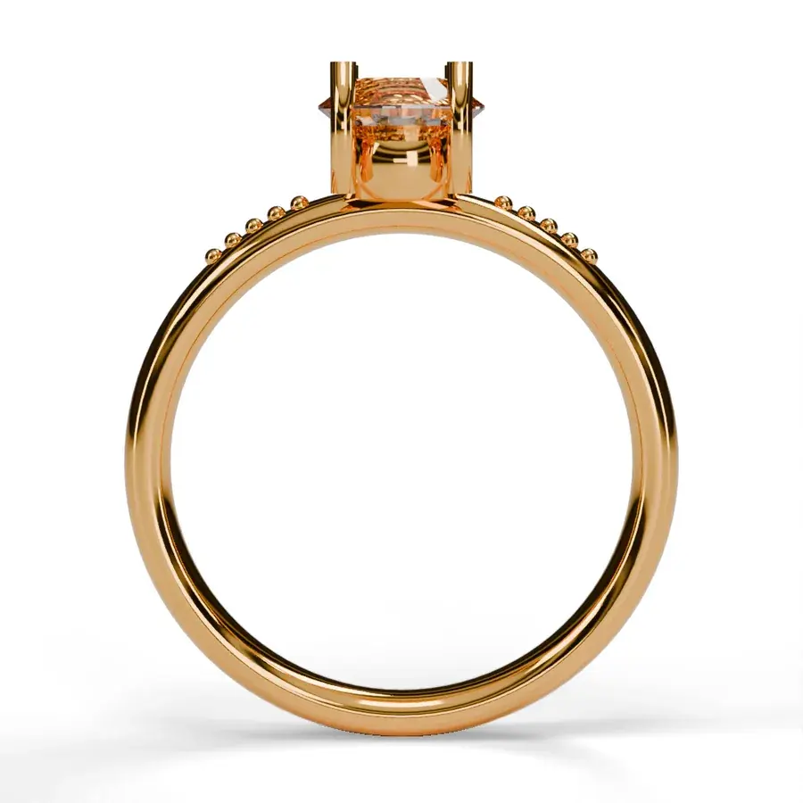 Sample ring, front, yellow gold